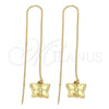 Oro Laminado Threader Earring, Gold Filled Style Butterfly Design, Golden Finish, 5.113.003