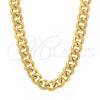 Oro Laminado Basic Necklace, Gold Filled Style Miami Cuban Design, Polished, Golden Finish, 5.223.011.28