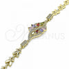 Oro Laminado Fancy Bracelet, Gold Filled Style with Multicolor Cubic Zirconia, Polished, Golden Finish, 03.316.0072.1.07