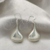 Sterling Silver Dangle Earring, Teardrop Design, Polished, Silver Finish, 02.397.0004