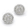 Sterling Silver Stud Earring, with White Cubic Zirconia, Polished, Rhodium Finish, 02.175.0125