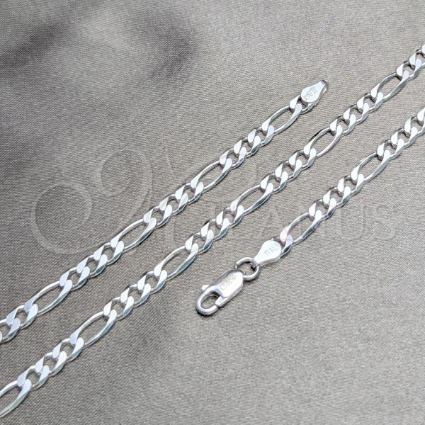 Sterling Silver Basic Necklace, Figaro Design, Polished, Silver Finish, 04.420.0013.22