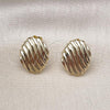 Oro Laminado Stud Earring, Gold Filled Style Polished, Golden Finish, 02.196.0185