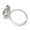 Rhodium Plated Multi Stone Ring, with Aquamarine Swarovski Crystals, Polished, Rhodium Finish, 01.239.0005.2 (One size fits all)