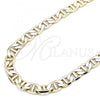 Oro Laminado Basic Necklace, Gold Filled Style Mariner Design, Polished, Golden Finish, 5.222.022.24