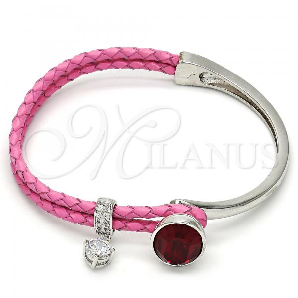 Rhodium Plated Individual Bangle, with Siam Swarovski Crystals and White Micro Pave, Polished, Rhodium Finish, 07.239.0004.6 (03 MM Thickness, One size fits all)