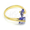 Oro Laminado Multi Stone Ring, Gold Filled Style with Amethyst Cubic Zirconia, Polished, Golden Finish, 01.284.0054.1