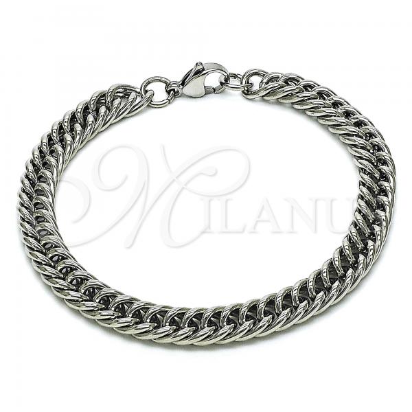 Stainless Steel Basic Bracelet, Square Franco Design, Polished,, 03.278.0018.08