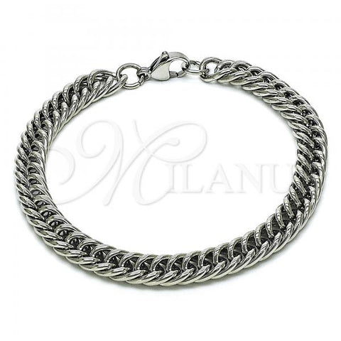 Stainless Steel Basic Bracelet, Square Franco Design, Polished,, 03.278.0018.08