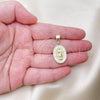 Oro Laminado Religious Pendant, Gold Filled Style Guadalupe Design, Polished, Golden Finish, 05.411.0005