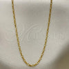 Oro Laminado Basic Necklace, Gold Filled Style Figaro Design, Polished, Golden Finish, 04.58.0002.20