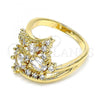 Oro Laminado Multi Stone Ring, Gold Filled Style with White Cubic Zirconia, Polished, Golden Finish, 01.221.0006.09