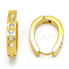 Stainless Steel Huggie Hoop, with  Crystal, Polished, Golden Finish, 02.216.0004.15