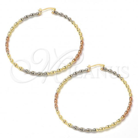 Gold Plated Extra Large Hoop, Polished, Tricolor, 02.70.0020.65