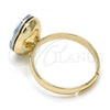 Oro Laminado Multi Stone Ring, Gold Filled Style with Blue Shade Swarovski Crystals, Polished, Golden Finish, 01.239.0008.10 (One size fits all)