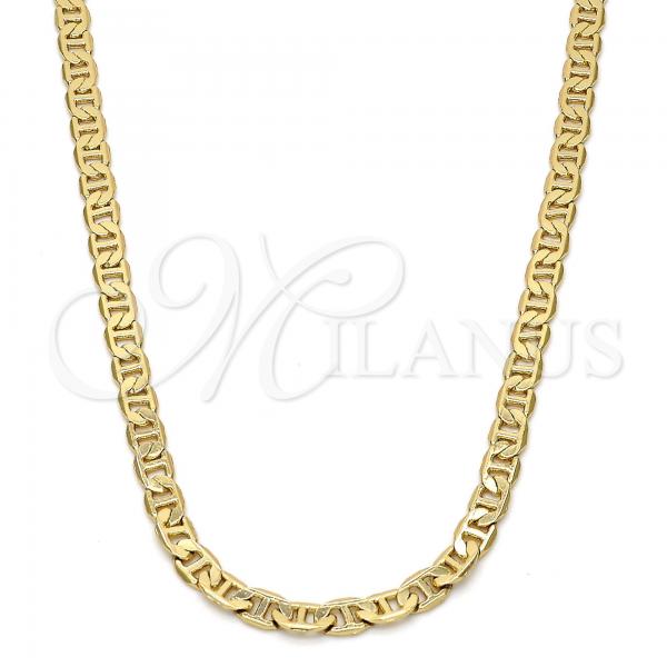 Gold Tone Basic Necklace, Mariner Design, Polished, Golden Finish, 04.242.0030.24GT
