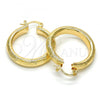 Oro Laminado Medium Hoop, Gold Filled Style Diamond Cutting Finish, Golden Finish, 02.170.0184.30