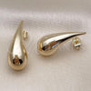 Oro Laminado Stud Earring, Gold Filled Style Teardrop Design, Polished, Golden Finish, 02.283.0196