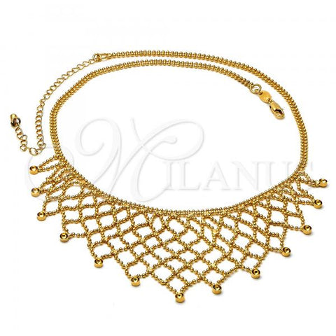 Oro Laminado Fancy Necklace, Gold Filled Style Polished, Golden Finish, 5.011.009