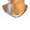 Oro Laminado Basic Necklace, Gold Filled Style Puff Mariner Design, Polished, Golden Finish, 04.326.0003.18