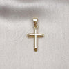 Oro Laminado Religious Pendant, Gold Filled Style Cross Design, Polished, Golden Finish, 05.253.0139