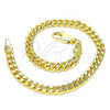 Oro Laminado Basic Bracelet, Gold Filled Style Miami Cuban Design, Polished, Golden Finish, 04.63.1397.07