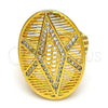 Oro Laminado Multi Stone Ring, Gold Filled Style with White Micro Pave, Polished, Golden Finish, 01.118.0030.09 (Size 9)