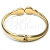 Oro Laminado Individual Bangle, Gold Filled Style with White Crystal, Polished, Golden Finish, 07.307.0002.05 (04 MM Thickness, Size 5 - 2.50 Diameter)