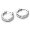 Sterling Silver Huggie Hoop, with White Micro Pave, Polished, Rhodium Finish, 02.186.0122.1.20