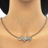 Oro Laminado Pendant Necklace, Gold Filled Style Nameplate Design, Polished, Golden Finish, 04.63.1388.18