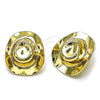 Oro Laminado Stud Earring, Gold Filled Style Hat Design, Polished, Golden Finish, 02.385.0064