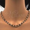 Oro Laminado Necklace and Bracelet, Gold Filled Style with Green and White Cubic Zirconia, Polished, Golden Finish, 06.284.0013.1
