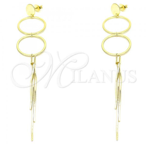Sterling Silver Long Earring, Polished, Golden Finish, 02.186.0201.1