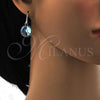 Rhodium Plated Dangle Earring, with Aquamarine Swarovski Crystals, Polished, Rhodium Finish, 02.239.0001.9