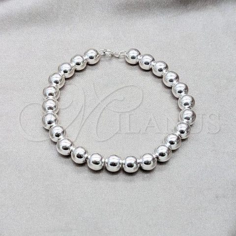 Sterling Silver Fancy Bracelet, Ball Design, Polished, Silver Finish, 03.409.0143.08