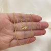 Oro Laminado Basic Necklace, Gold Filled Style Curb Design, Polished, Golden Finish, 04.58.0003.22