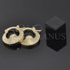 Oro Laminado Small Hoop, Gold Filled Style Buffalo Design, Diamond Cutting Finish, Golden Finish, 5.157.017