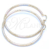 Oro Laminado Extra Large Hoop, Gold Filled Style Diamond Cutting Finish, Tricolor, 5.138.001.1.80