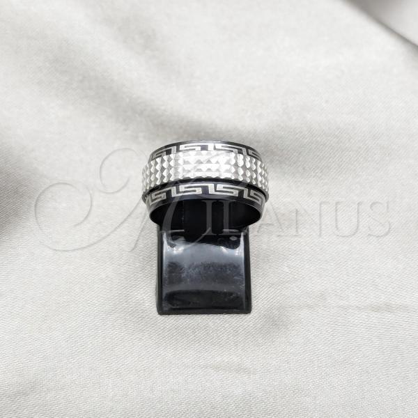 Stainless Steel Mens Ring, Polished, Black Rhodium Finish, 01.63.0684.06