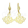 Oro Laminado Dangle Earring, Gold Filled Style Diamond Cutting Finish, Golden Finish, 5.121.012