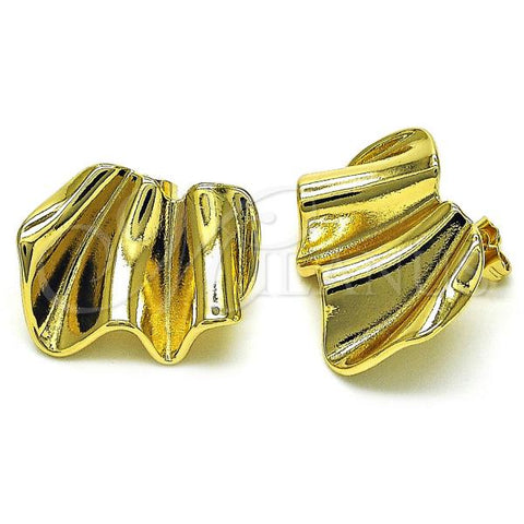 Oro Laminado Stud Earring, Gold Filled Style Polished, Golden Finish, 02.163.0245