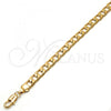 Oro Laminado Basic Bracelet, Gold Filled Style Curb Design, Polished, Golden Finish, 5.222.003.08