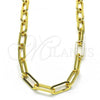 Oro Laminado Basic Necklace, Gold Filled Style Paperclip Design, Polished, Golden Finish, 04.378.0002.16