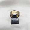 Stainless Steel Mens Ring, Leaf Design, Blue Polished, Golden Finish, 01.63.0688.08