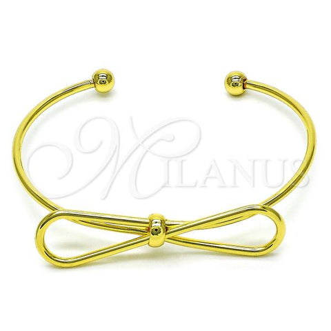 Oro Laminado Individual Bangle, Gold Filled Style Bow Design, Polished, Golden Finish, 07.341.0059