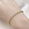 Oro Laminado Basic Bracelet, Gold Filled Style Rope Design, Polished, Golden Finish, 04.213.0105.07