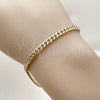 Oro Laminado Basic Bracelet, Gold Filled Style Miami Cuban Design, Polished, Golden Finish, 04.63.1397.07