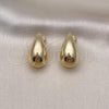 Oro Laminado Stud Earring, Gold Filled Style Chunky Design, Polished, Golden Finish, 02.122.0124