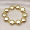 Oro Laminado Fancy Bracelet, Gold Filled Style Ball Design, Polished, Golden Finish, 03.341.2289.07