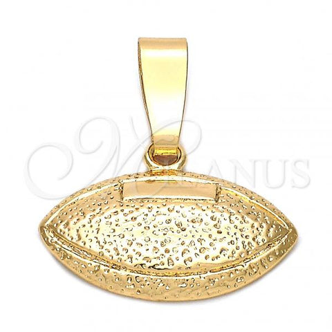 Oro Laminado Fancy Pendant, Gold Filled Style Ball Design, Diamond Cutting Finish, Golden Finish, 5.183.043